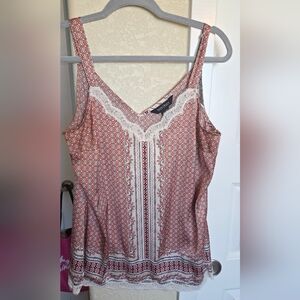 Tommy Hilfiger Women's Red and White Patterned Camisole